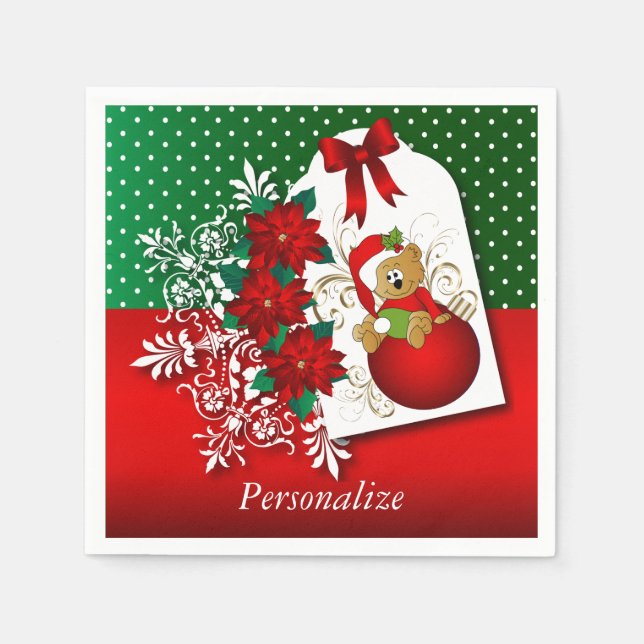 Snygg och Roligt God jul Bear Pappersservett (Framsidan)