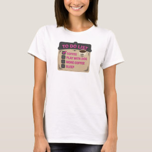 Snygg och stilren rosa KAFÉ LEK MED HUND T Shirt