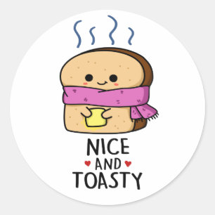Snygg och toasty, knölknapp runt klistermärke