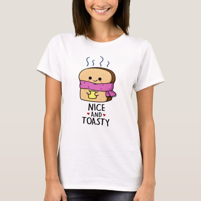 Snygg och toasty, knölknapp t shirt (Framsida)