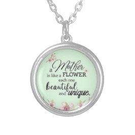 Snygg och unik Mors dag Silverpläterat Halsband