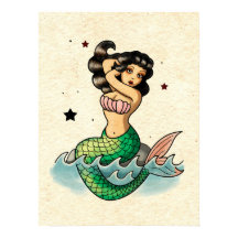 Snygg Old school Sjöjungfru