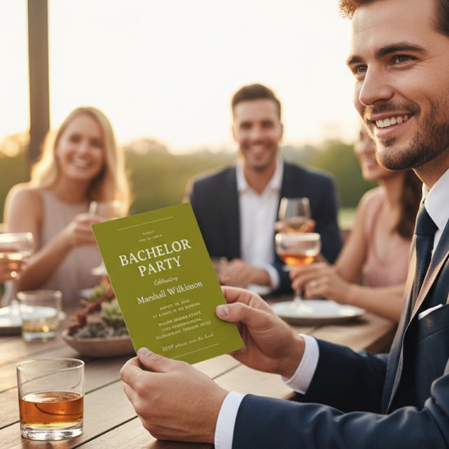 Snygg Olivgrön Bröllopsfest Inbjudan QR-kod RSVP (Skapare uppladdad)
