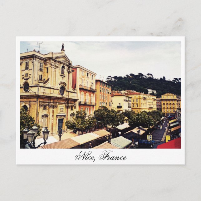 Snygg, öppen marknad, Provence Frankrike Vykort (Framsida)