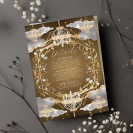 Snygg Opulent Guld och Crystals Bröllop Tilläggskort
