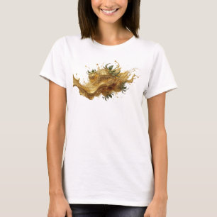 Snygg Orange Abstrakt Jordgubb Konstnärlig Motiv T Shirt