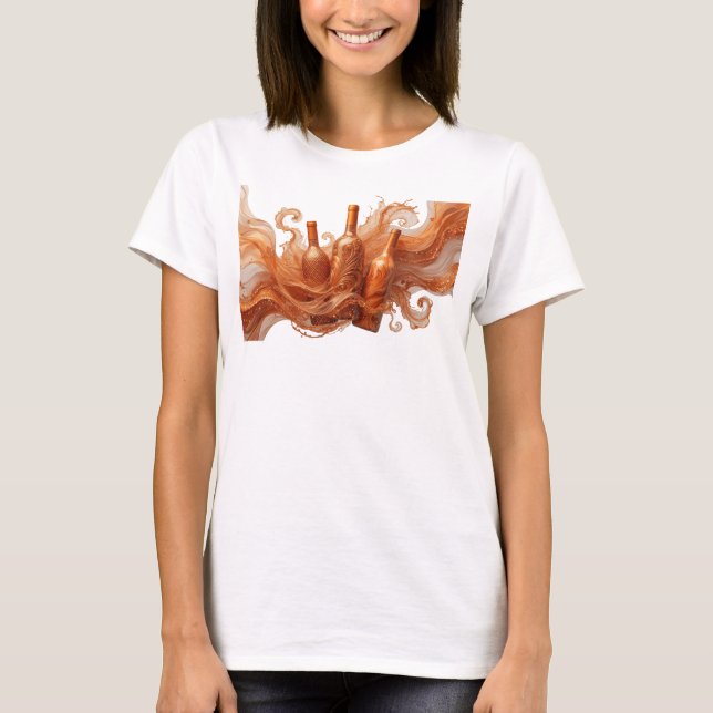 Snygg Orange ABSTRAKT KONST Statement T-shirt (Framsida)