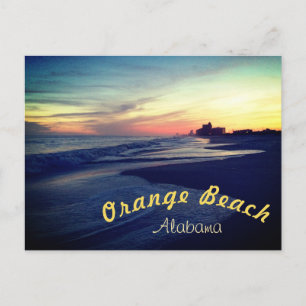 Snygg Orange Beach Sunset Vykort
