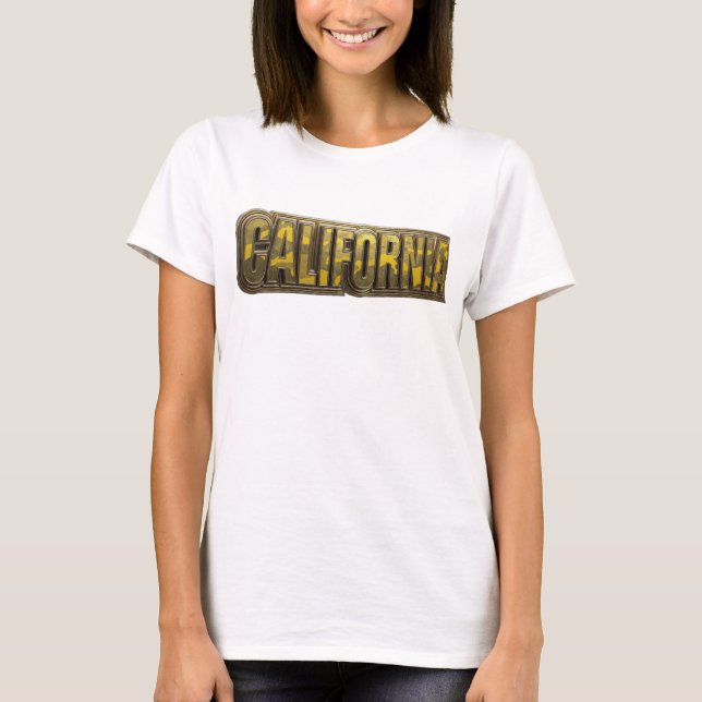 Snygg Orange CALIFORNIA Statement T-shirt (Framsida)