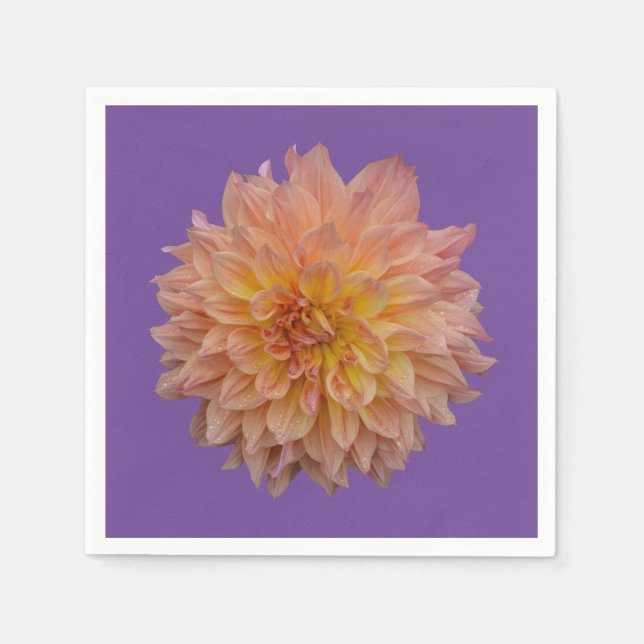 Snygg orange dahlia pappersservett (Framsidan)
