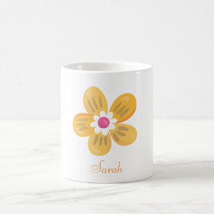 Snygg Orange Flower Kaffemugg