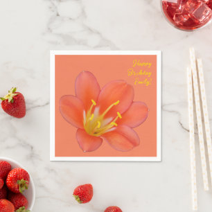 Snygg Orange Flower Photo Pappersservett
