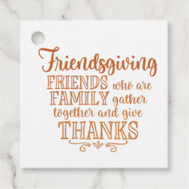 Snygg orange Friendsgiving Gåvor Etiketter