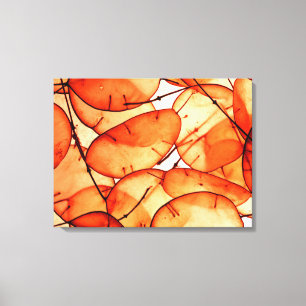 Snygg Orange Löv Wrapped Canvas