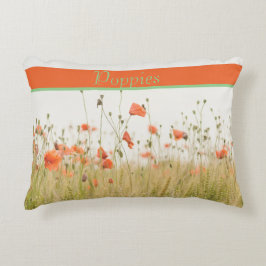 Snygg Orange Poppy Flower, anpassadet. Prydnadskudde