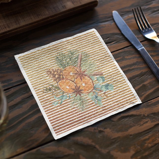 Snygg Orange Segce Gräs Bouquet jul Pappersservett (Skapare uppladdad)