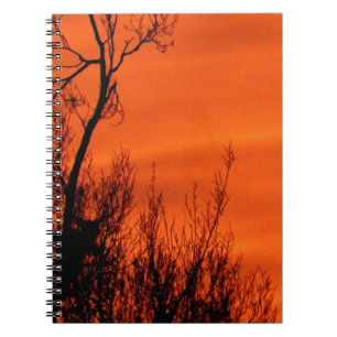 Snygg Orange Sunrise i Kansas Anteckningsbok Med Spiral
