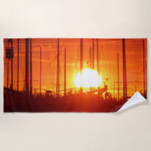 Snygg Orange Sunset Beach Towel