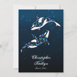 Snygg Orca Whales Beach Wedding Inbjudningar