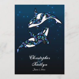 Snygg Orca Whales Beach Wedding Inbjudningar