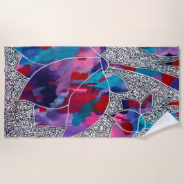 Snygg orientalisk Lotus Flowers Original Art