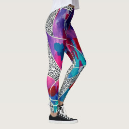 Snygg orientalisk Lotus Flowers Original Art Leggings