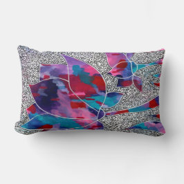 Snygg orientalisk Lotus Flowers Original Art Lumbarkudde