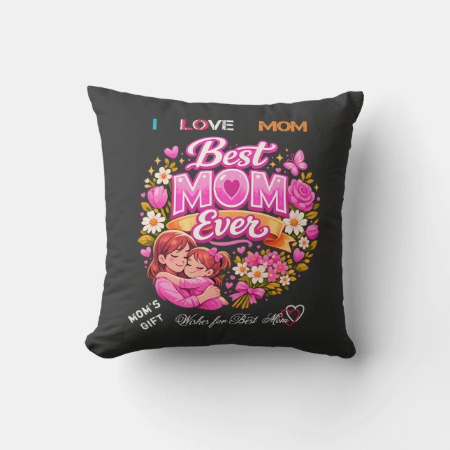 Snygg original rosa estetisk design för mamman kudde (Framsida)