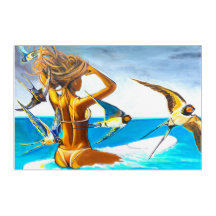Snygg originalfärg för Surfer Girl-målning