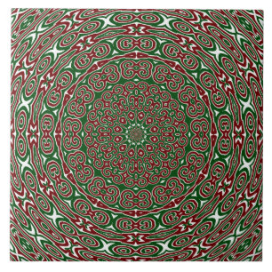 Snygg Ornamenterad Maximalistisk Groovy Jul Mandal Kakelplatta