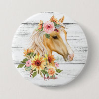 Snygg Palomino-häst med solblommor anpassningsbar