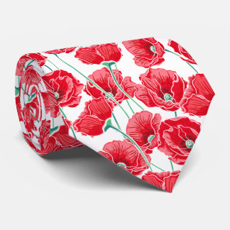 Snygg påminnelse Red Poppy Fält Blommigt Slips
