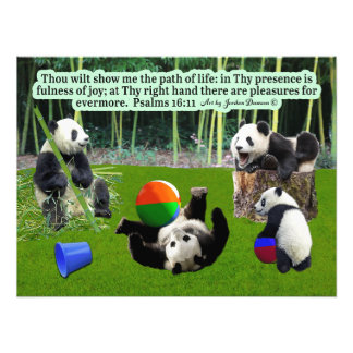 Snygg Panda Scripture: Psalms 16:11, Fototryck