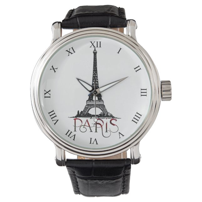 Snygg Paris, Eiffel Torn Vintage Armbandsur (Framsida)