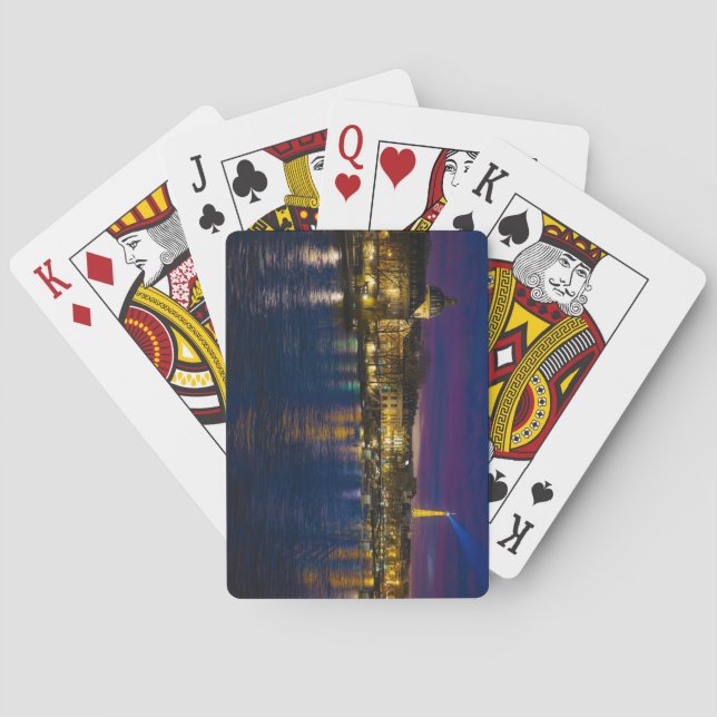 Snygg Paris Frankrike Evening Skyline Casinokort (Baksidan)