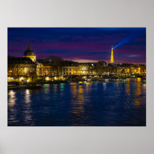 Snygg Paris Frankrike Evening Skyline Poster