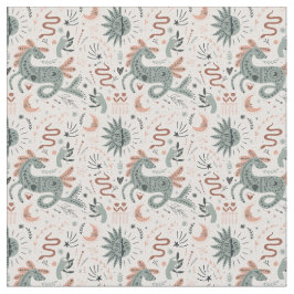 Snygg pastellRosa och grönt mönster för henne Tyg