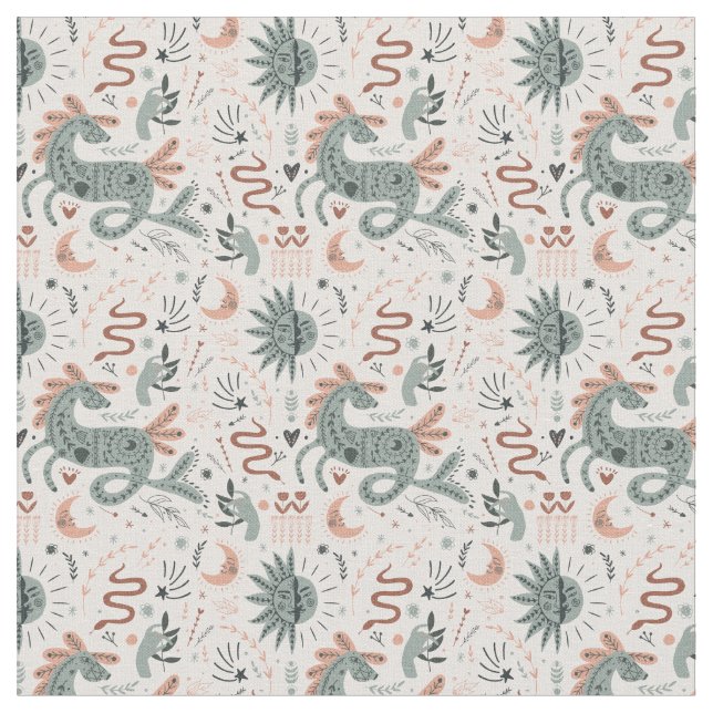 Snygg pastellRosa och grönt mönster för henne Tyg (Närbild)