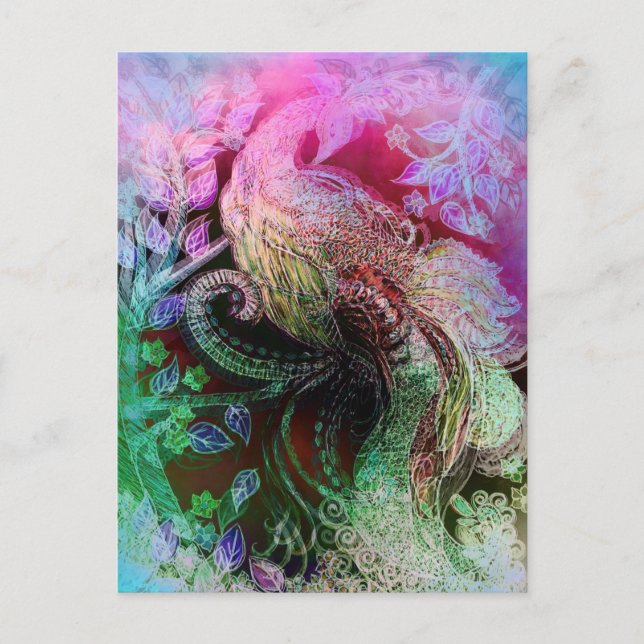 Snygg Peacock Helg Vykort (Framsida)
