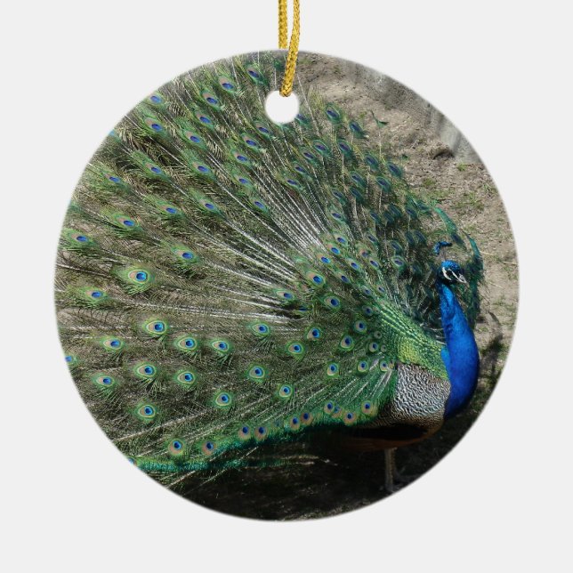Snygg Peacock Julgransprydnad Keramik (Framsidan)