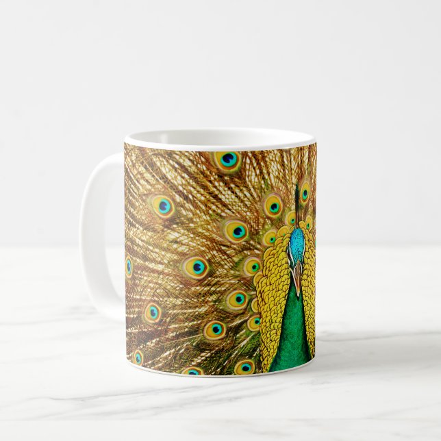 Snygg Peacock Kaffemugg (Framsida vänster)