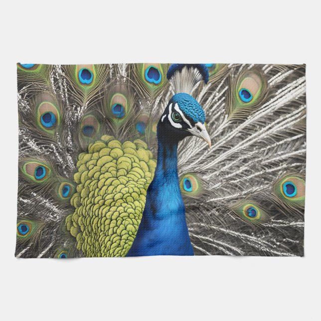 Snygg Peacock Kökshandduk (Horisontell)