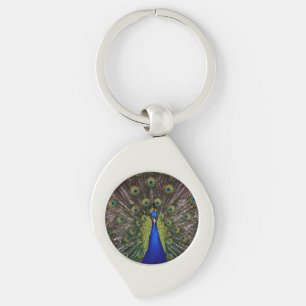 Snygg Peacock Swirl Silverfärgad Nyckelring