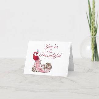 Snygg Peacock Tack Kort