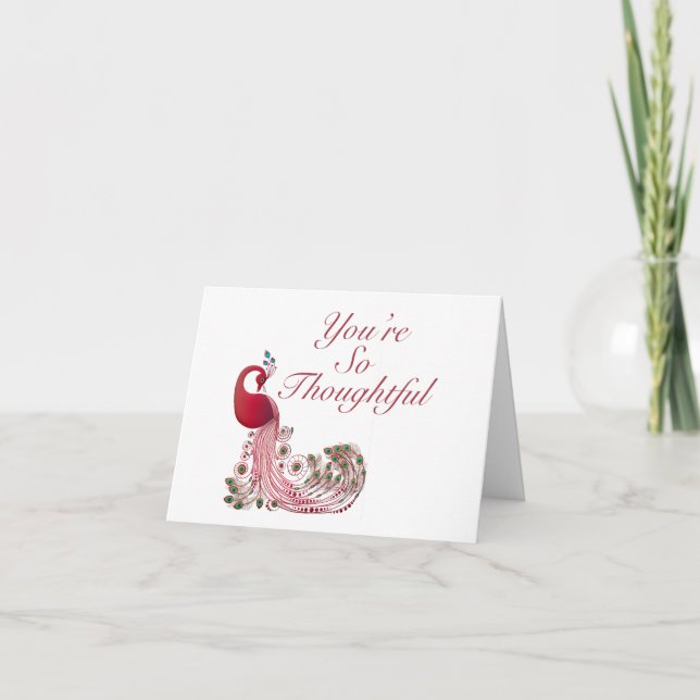 Snygg Peacock Tack Kort (Framsida)