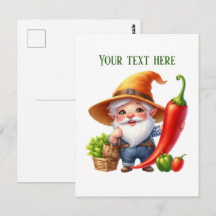 Snygg peppar-gnome kan anpassas vykort