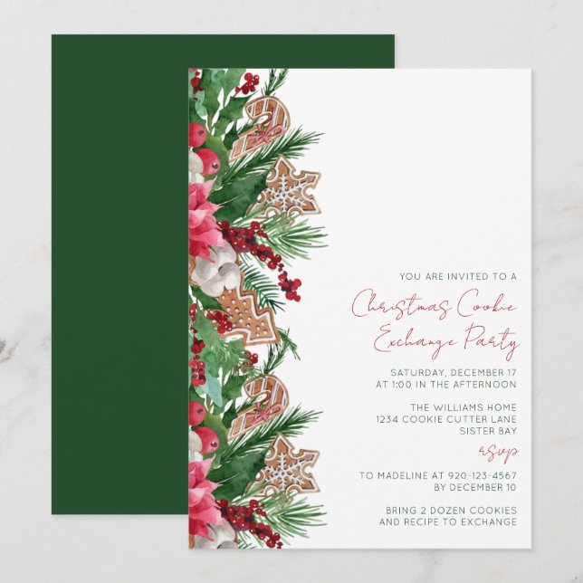 Snygg pepparkaksfest inbjudningar (Fram/baksida)