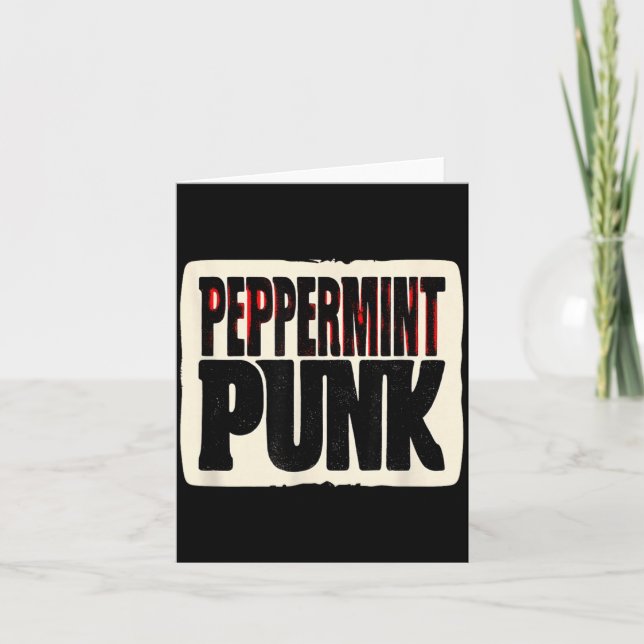 Snygg pepparmynta-punklook för pojkar och flickor kort (Framsida)