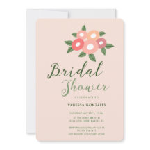 Snygg persiko Modern Inbjudningskort för möhippan