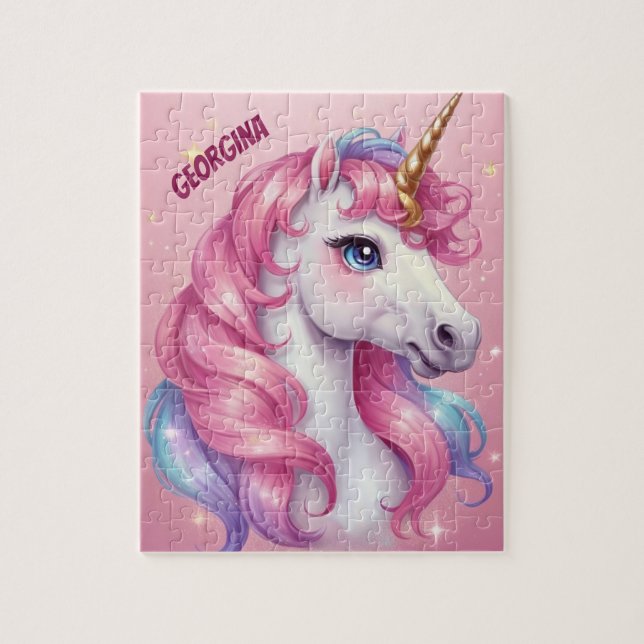 Snygg Personlig Girly Unicorn Pussel (Vertikal)
